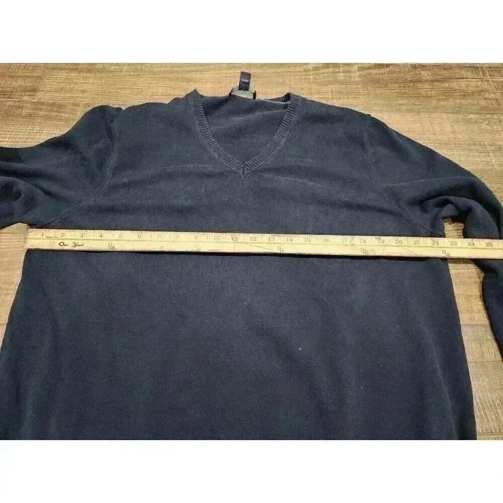Jos. A. Bank Men's Tailored Fit VNeck Sweater Size XL Navy Blue 100% Pima Cotton